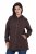 Ulla Popken 853577 Giacca in pile di maglia con cappuccio e stampa Marrone mogano - Abbigliamento in pile - 