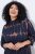 Ulla Popken 853590 Abito in jersey fantasia con maniche a 3/4 Blu scuro - Abiti - Vestiti per tutte le taglie