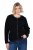 Ulla Popken 853685 Giacca corta in teddy con profili effetto pelle Nero - Giacche - Giacche taglie forti da donna