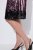 Ulla Popken 853768 Abito di paillettes a righe Nero - Abiti da sera - Abiti da sera taglie forti
