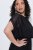 Ulla Popken 854031 Abito in chiffon a maniche corte Nero - Abiti da sera - Abiti da sera taglie forti