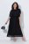 Ulla Popken 854031 Abito in chiffon a maniche corte Nero - Abiti da sera - Abiti da sera taglie forti