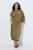 Ulla Popken 854048 Abito lungo a maniche lunghe Verde oliva - Vestiti maxi - Abiti maxi taglie forti