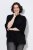 Ulla Popken 855277 Poncho in maglia con orlo a punta e scollo a barchetta Nero - Poncho e mantelle - 