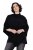 Ulla Popken 855277 Poncho in maglia con orlo a punta e scollo a barchetta Nero - Poncho e mantelle - 