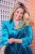 Ulla Popken 855499 Blazer in velluto con strass Turchese - Blazer - Blazer Taglie Forti da Donna