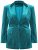 Ulla Popken 855499 Blazer in velluto con strass Turchese - Blazer - Blazer Taglie Forti da Donna