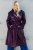 Ulla Popken 855617 Trench effetto pelle con cintura da annodare Bordeaux - Cappotti - Cappotti taglie forti da donna