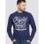 D555 Austin Long Sleeve T-shirt Navy - Magliette - Magliette Uomo Taglie Forti
