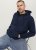 Jack & Jones BRADLEY Zip Hoodie Navy Blazer - Felpe & felpe con cappuccio - Felpe & Felpe con Cappuccio Uomo Taglie Forti