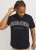 Jack & Jones CALEB VARSITY O-Neck T-Shirt Black - Magliette - Magliette Uomo Taglie Forti