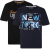 Kam Jeans 5736 NY Print T-Shirts 2-Pack - Magliette - Magliette Uomo Taglie Forti