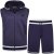 Kam Jeans TS005 Retro Tracky Set (Shorts/Sleeveless Hoodie) Navy - Tute da ginnastica - 