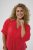 Kaffe Curve Karlia 3/4 Sleeve Blouse Red - Camicette - 