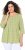 Ulla Popken Flower Print 3/4 Sleeve A-Line Tee Lime - T-shirt stampate da donna - 