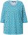 Ulla Popken Flower Print 3/4 Sleeve A-Line Tee Deep Aqua - T-shirt stampate da donna - 
