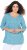 Ulla Popken Flower Print 3/4 Sleeve A-Line Tee Deep Aqua - T-shirt stampate da donna - 