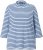 Ulla Popken Striped 3/4 Sleeve Turtleneck Tee Light Blue - T-shirt stampate da donna - 