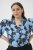 Kaffe Curve Sasja Blusa a maniche lunghe Blue Snake Flower - Camicie e tuniche - 