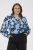 Kaffe Curve Sasja Blusa a maniche lunghe Blue Snake Flower - Camicie e tuniche - 