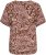 Kaffe Curve Ami Short Sleeve Blouse Printed Henna Brown - Camicie e tuniche - 