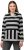 Ulla Popken Mixed Stripe Long Sleeve Hoodie Black - Felpe & felpe con cappuccio - 