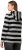 Ulla Popken Mixed Stripe Long Sleeve Hoodie Black - Felpe & felpe con cappuccio - 