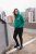 Ulla Popken Face Graphic Long Sleeve Hoodie Emerald Green - Felpe & felpe con cappuccio - 