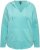 Ulla Popken Open Edged Long Sleeve V-Neck Hoodie Mint Green - Felpe & felpe con cappuccio - 