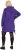 Ulla Popken Longline Lace Up Hoodie Purple - Felpe & felpe con cappuccio - 