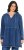 Ulla Popken Indigo Dyed Flounce Panel Hoodie Blue - Felpe & felpe con cappuccio - 