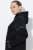Ulla Popken Mix Fabric Reflective Trim Zip Hoodie Black - Felpe & felpe con cappuccio - Felpe, Hoodie e Maglieria Calda