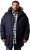 Men Plus Parka With Fur Hood Navy - Giubbotti - Giubbotti Uomo Taglie Forti