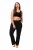 Ulla Popken Bootcut Elastic Waist Cotton French Terry Sport Pants Black - Ulla Popken - Abbigliamento Taglie Forti Ulla Popken