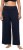Ulla Popken Wide Leg Smocked Waist Knit Pants Night Blue - Jeans & Pantaloni Donna Taglie Comode – Plus Size - Jeans e Pantaloni Donna, EU 42-70