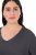 Ulla Popken Back To Basics V-Neck Relaxed Fit Cotton Tee Charcoal Grey Melange - T-shirt - T-shirt da donna taglie comode