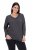 Ulla Popken Back To Basics V-Neck Relaxed Fit Cotton Tee Charcoal Grey Melange - T-shirt - T-shirt da donna taglie comode