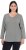 Ulla Popken Back To Basics V-Neck Relaxed Fit Cotton Tee Light Grey Melange - T-shirt - 