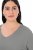 Ulla Popken Back To Basics V-Neck Relaxed Fit Cotton Tee Light Grey Melange - T-shirt - T-shirt da donna taglie comode