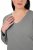 Ulla Popken Back To Basics V-Neck Relaxed Fit Cotton Tee Light Grey Melange - T-shirt - T-shirt da donna taglie comode