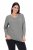 Ulla Popken Back To Basics V-Neck Relaxed Fit Cotton Tee Light Grey Melange - T-shirt - T-shirt da donna taglie comode
