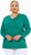 Ulla Popken Back To Basics V-Neck Relaxed Fit Cotton Tee Emerald Green - T-shirt - 