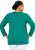 Ulla Popken Back To Basics V-Neck Relaxed Fit Cotton Tee Emerald Green - T-shirt - 