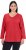 Ulla Popken Back To Basics V-Neck Relaxed Fit Cotton Tee Salsa Red - T-shirt - 