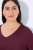 Ulla Popken Back To Basics V-Neck Relaxed Fit Cotton Tee Dark Berry - T-shirt - T-shirt da donna taglie comode