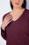 Ulla Popken Back To Basics V-Neck Relaxed Fit Cotton Tee Dark Berry - T-shirt - T-shirt da donna taglie comode