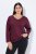 Ulla Popken Back To Basics V-Neck Relaxed Fit Cotton Tee Dark Berry - T-shirt - T-shirt da donna taglie comode
