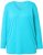 Ulla Popken Back To Basics V-Neck Relaxed Fit Cotton Tee Deep Aqua - T-shirt - 