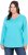 Ulla Popken Back To Basics V-Neck Relaxed Fit Cotton Tee Deep Aqua - T-shirt - 