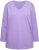 Ulla Popken Back To Basics V-Neck Relaxed Fit Cotton Tee Pale Lilac - T-shirt - 